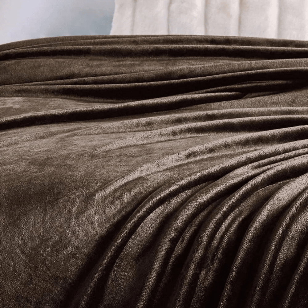 Soft Flannel Fleece Blanket In Brown - myhomestore.com.pk