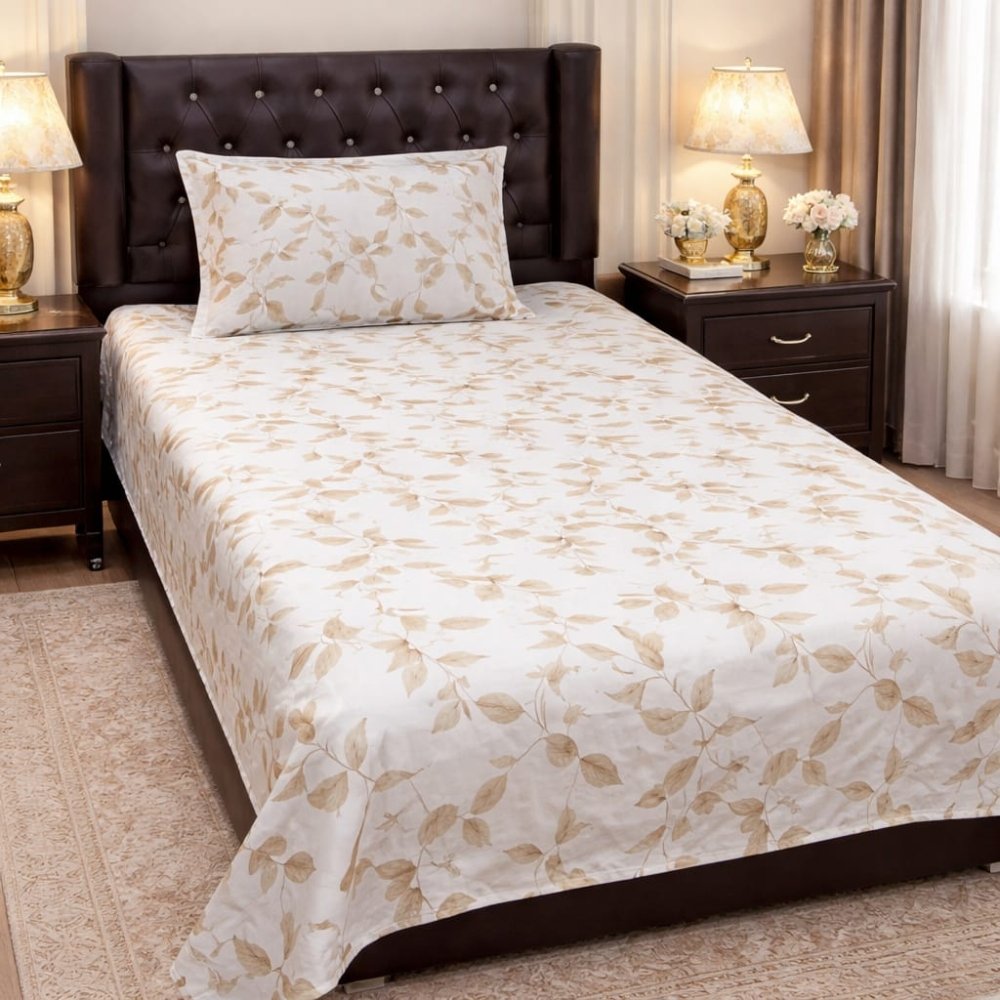 Soft Floral Leaves Kids Bed - sheet - myhomestore.com.pk