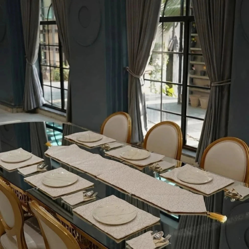 Soft Gold Whispers Table Mat Set - myhomestore.com.pk