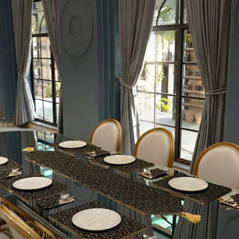Soft Gold Whispers Table Mat Set - myhomestore.com.pk