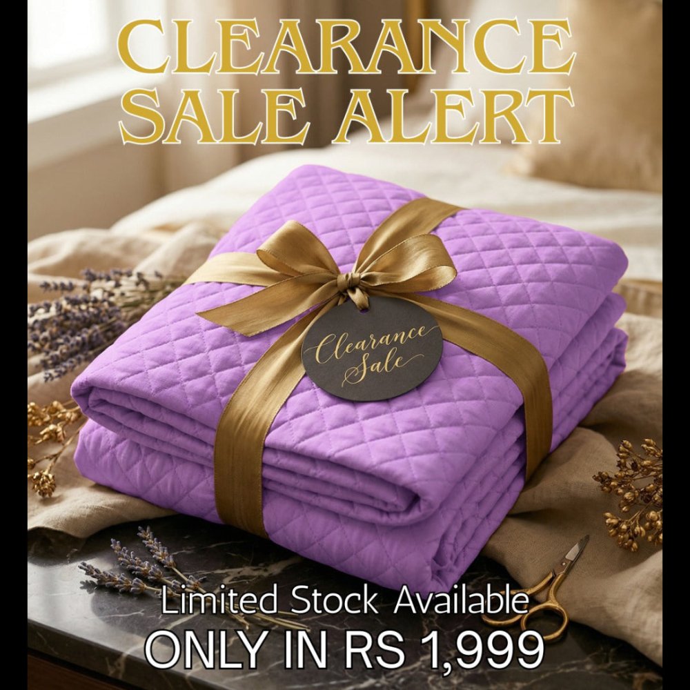 Soft Purple Diamond Pattern Bedspread Collection - myhomestore.com.pk
