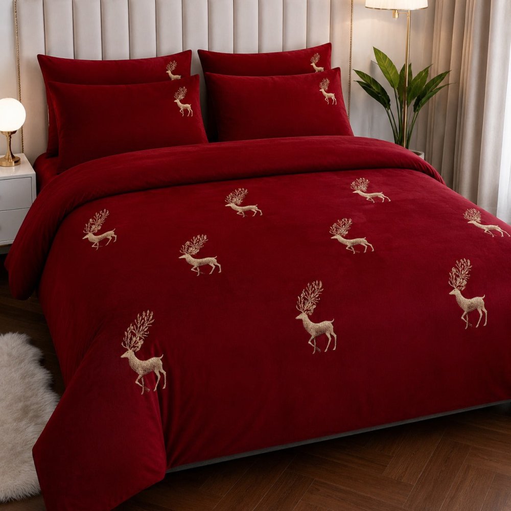 Stag Embroidered Premium Bedding Set - myhomestore.com.pk