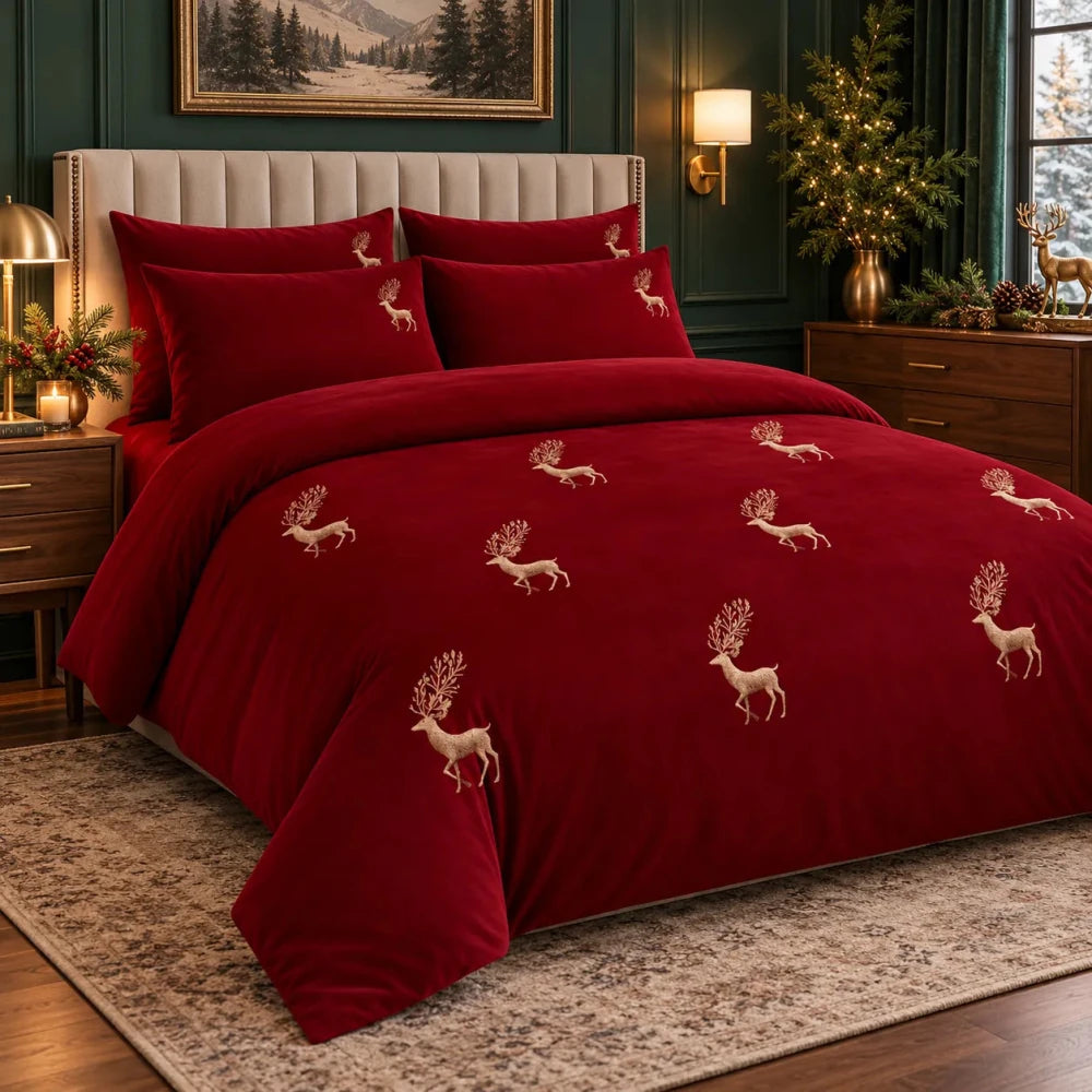 Stag Embroidered Premium Bedding Set - myhomestore.com.pk