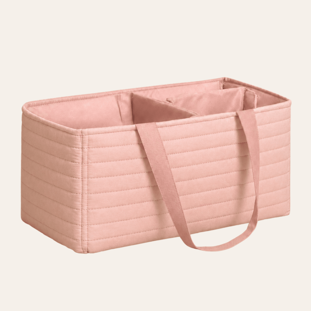 Stripe Quilted Diaper Caddy Bag | Baby Nursery Storage Organizer - myhomestore.com.pk