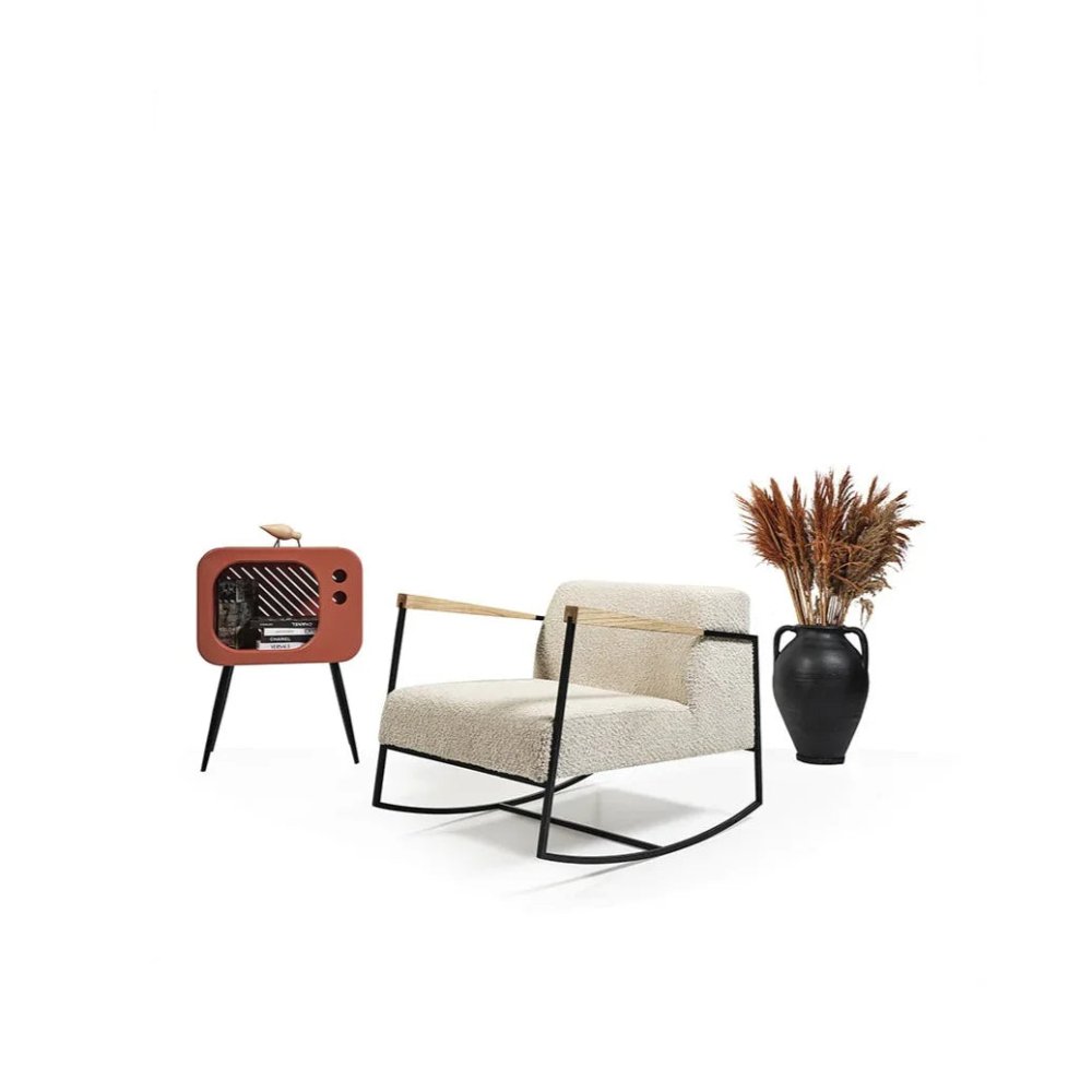 Stylish Armchair with Metal Frame - myhomestore.com.pk