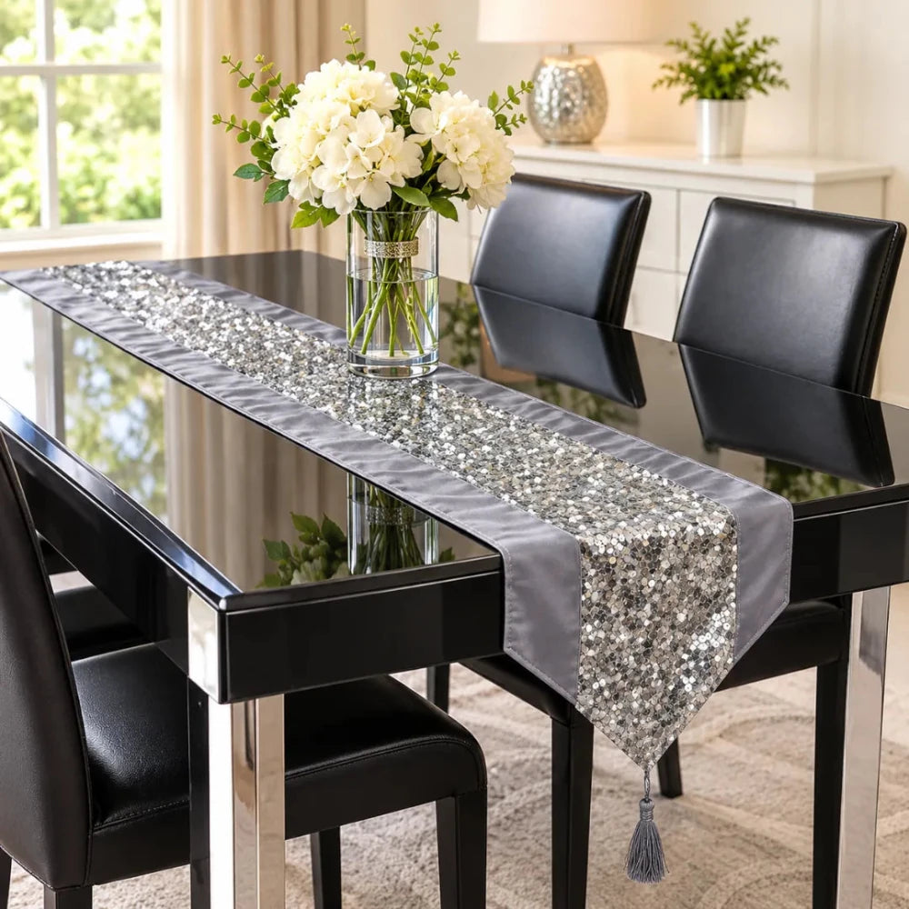 Table Runner (Grey) - myhomestore.com.pk