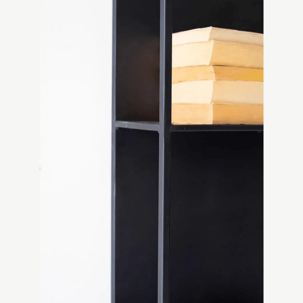 Tall Black Metal Wall Hanging With Four Shelves - myhomestore.com.pk