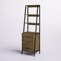Tall Office Storage Bookshelf – Wood Shelves with Sturdy Metal Frame | Space - Saving Organizer - myhomestore.com.pk