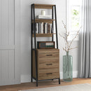 Tall Office Storage Bookshelf – Wood Shelves with Sturdy Metal Frame | Space - Saving Organizer - myhomestore.com.pk