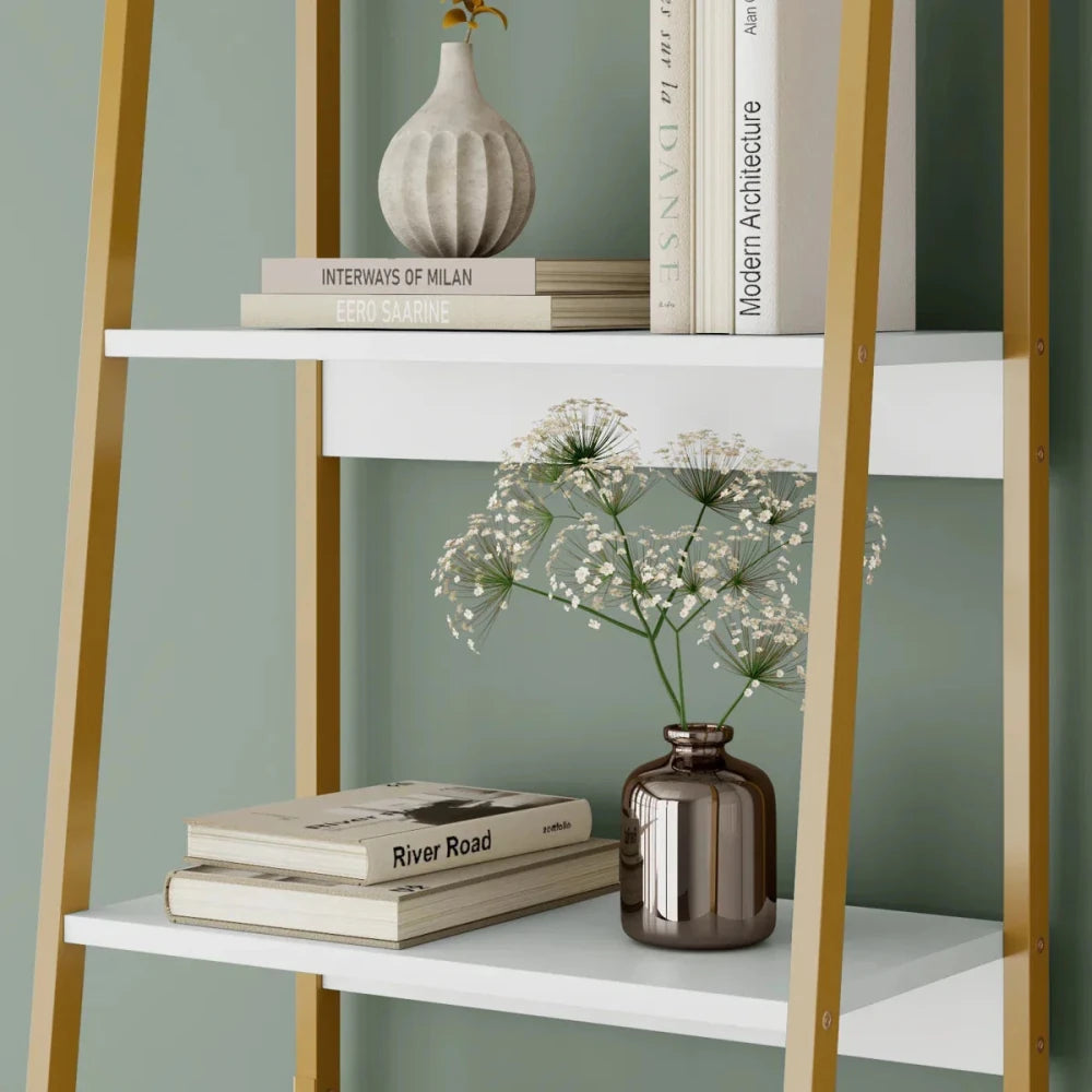 Tall Office Storage Bookshelf – Wood Shelves with Sturdy Metal Frame | Space - Saving Organizer - myhomestore.com.pk