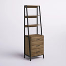 Tall Office Storage Bookshelf – Wood Shelves with Sturdy Metal Frame | Space - Saving Organizer - myhomestore.com.pk