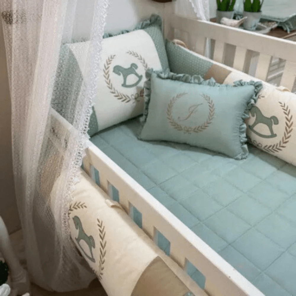 Teal Horse baby Cot Set - myhomestore.com.pk