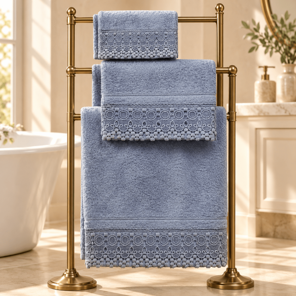 Towel Set With Lace - myhomestore.com.pk