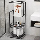 Towel Stand With Storage Shelf For Bathroom - myhomestore.com.pk