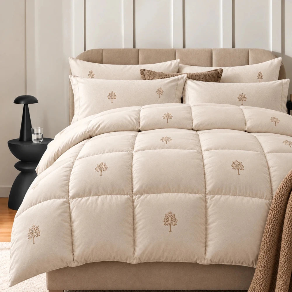 Tree Motive Embroidered Comforter - King - myhomestore.com.pk