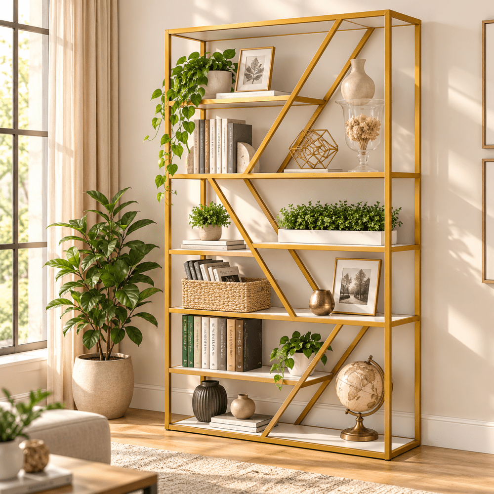 Tribesigns 7-Shelf Industrial Bookshelf - myhomestore.com.pk