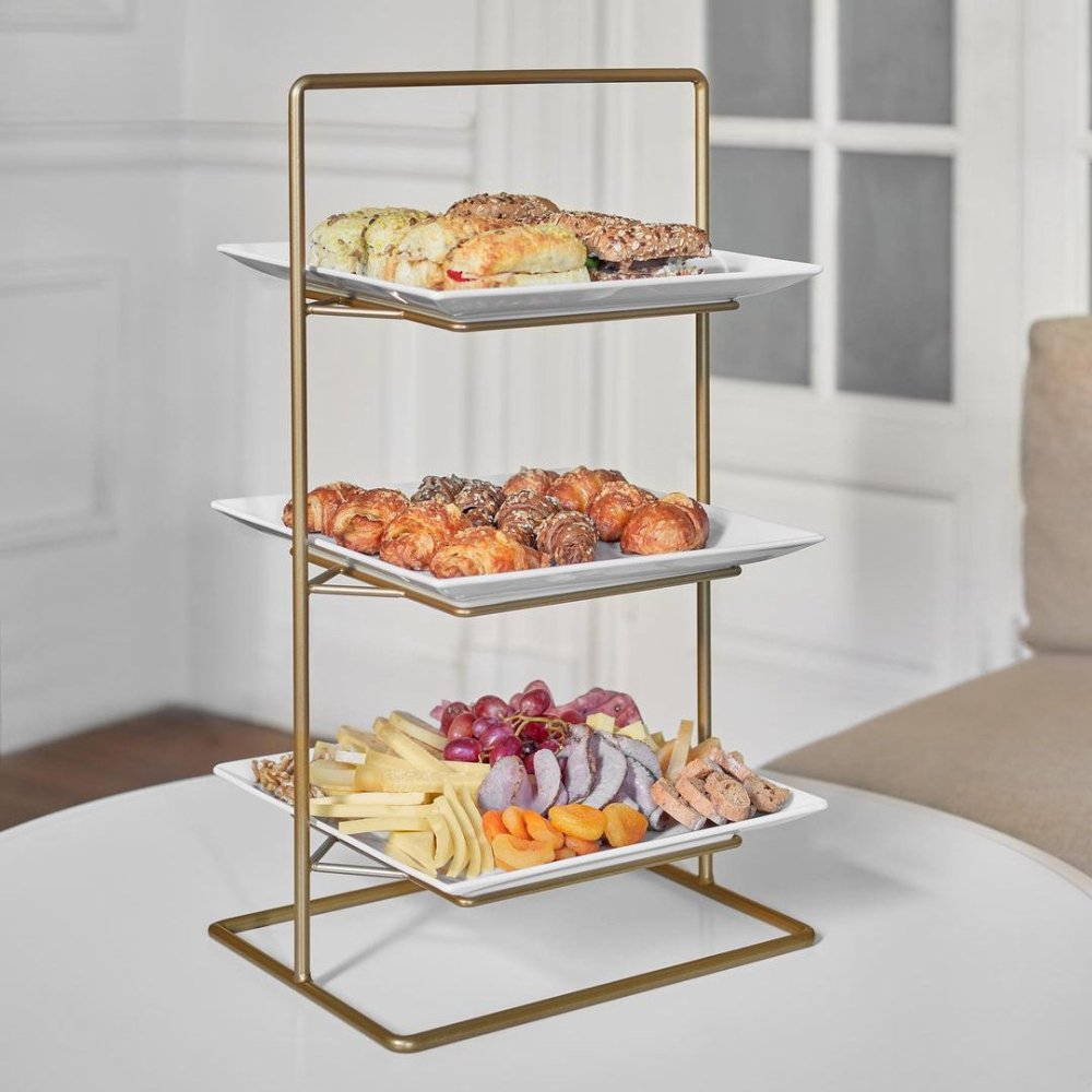 Triple Squared Stand for Cakes & Pastry Display | Stylish & Durable Display Stand - myhomestore.com.pk