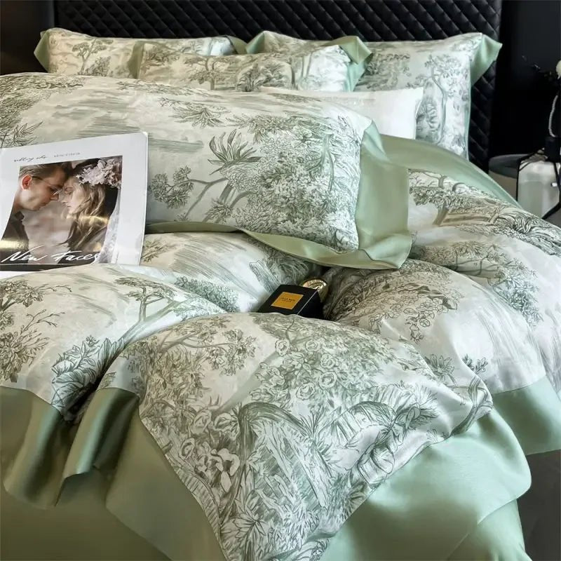 Tropical Forest Plant Printed Bedding Duvet Set - myhomestore.com.pk