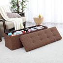 Tufted Linen Storage Ottoman Bench - myhomestore.com.pk