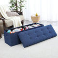 Tufted Linen Storage Ottoman Bench - myhomestore.com.pk
