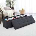 Tufted Linen Storage Ottoman Bench - myhomestore.com.pk