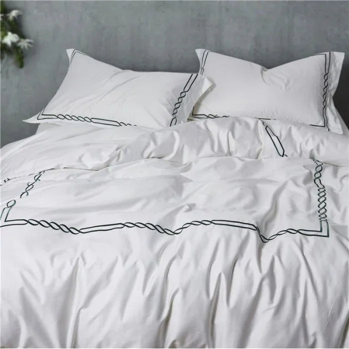 Two Lines Embroidery Duvet Set - myhomestore.com.pk