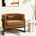 Upholstered Leather Barrel Living Room Accent Chair - myhomestore.com.pk