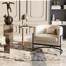 Upholstered Leather Barrel Living Room Accent Chair - myhomestore.com.pk