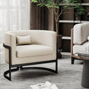 Upholstered Leather Barrel Living Room Accent Chair - myhomestore.com.pk