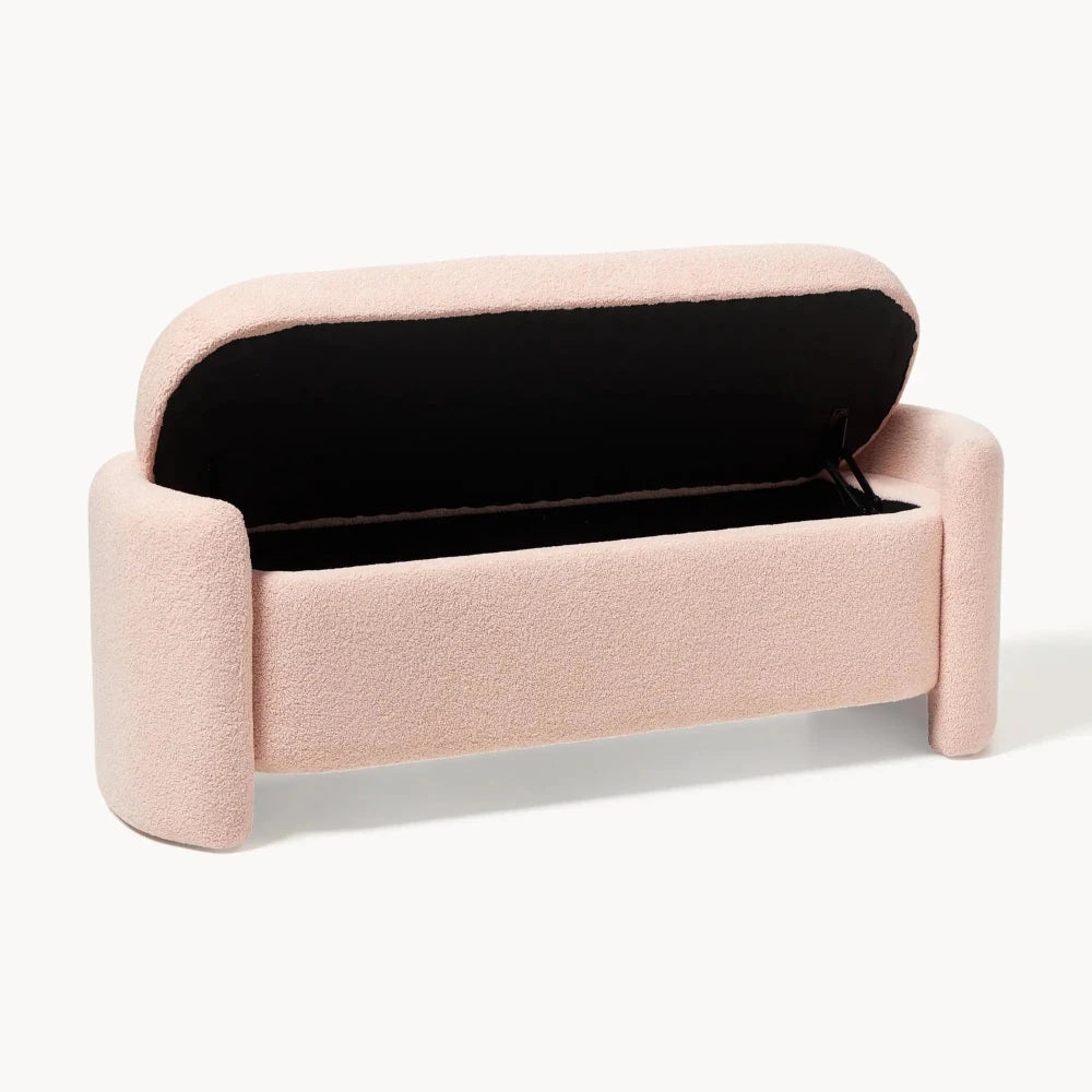 Upholstered teddy bench with storage space - myhomestore.com.pk
