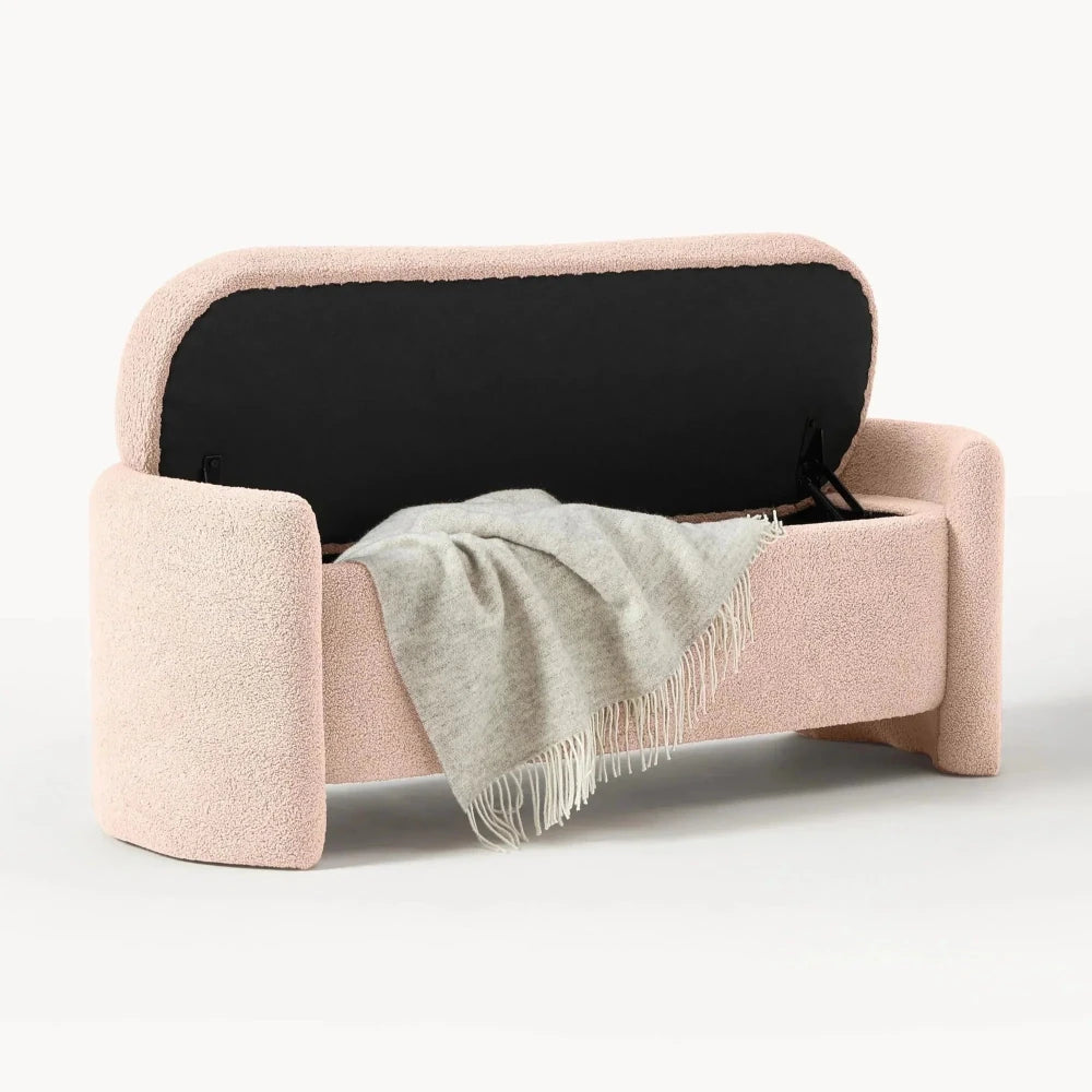 Upholstered teddy bench with storage space - myhomestore.com.pk