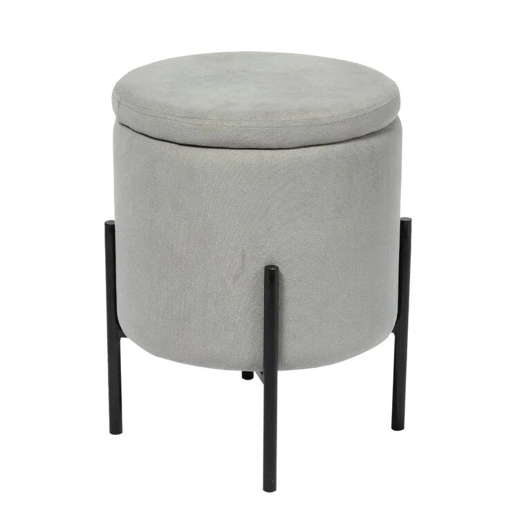 Velvet Round Storage Ottoman - myhomestore.com.pk