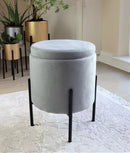 Velvet Round Storage Ottoman - myhomestore.com.pk