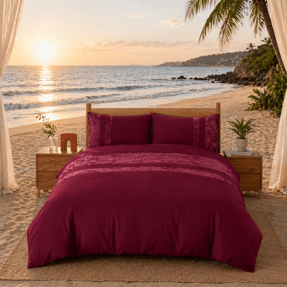 Velvet Stripe Duvet Set - myhomestore.com.pk