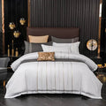 Vertical Ribbon & Lace Duvet Set - myhomestore.com.pk