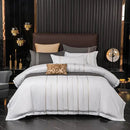 Vertical Ribbon & Lace Duvet Set - myhomestore.com.pk