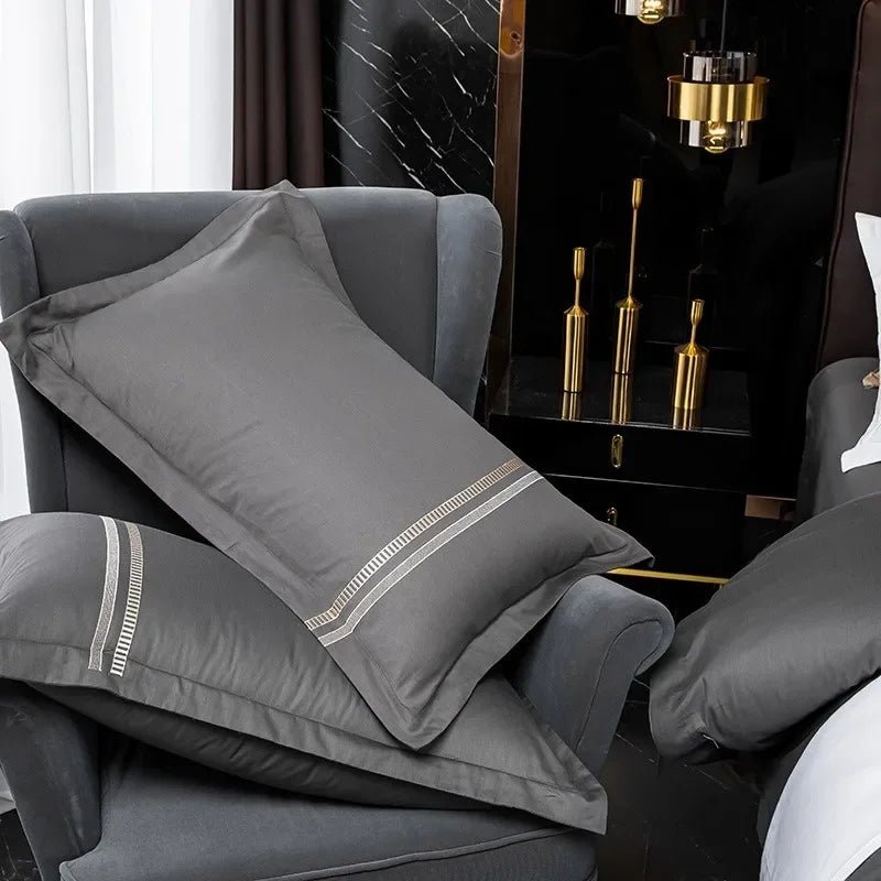 Vertical Ribbon & Lace Duvet Set - myhomestore.com.pk