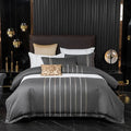 Vertical Ribbon & Lace Duvet Set - myhomestore.com.pk