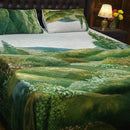 Vibrant - Colored Landscape Design Printed Bedsheet (3pcs) - myhomestore.com.pk