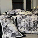 Vintage Black Gray Chic Patchwork Printed Duvet Set - myhomestore.com.pk
