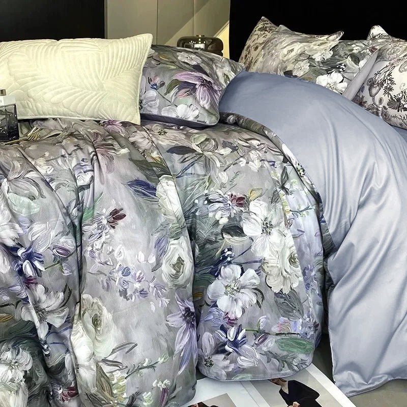 Vintage French Style Rose Printed Bedding Duvet Set - myhomestore.com.pk