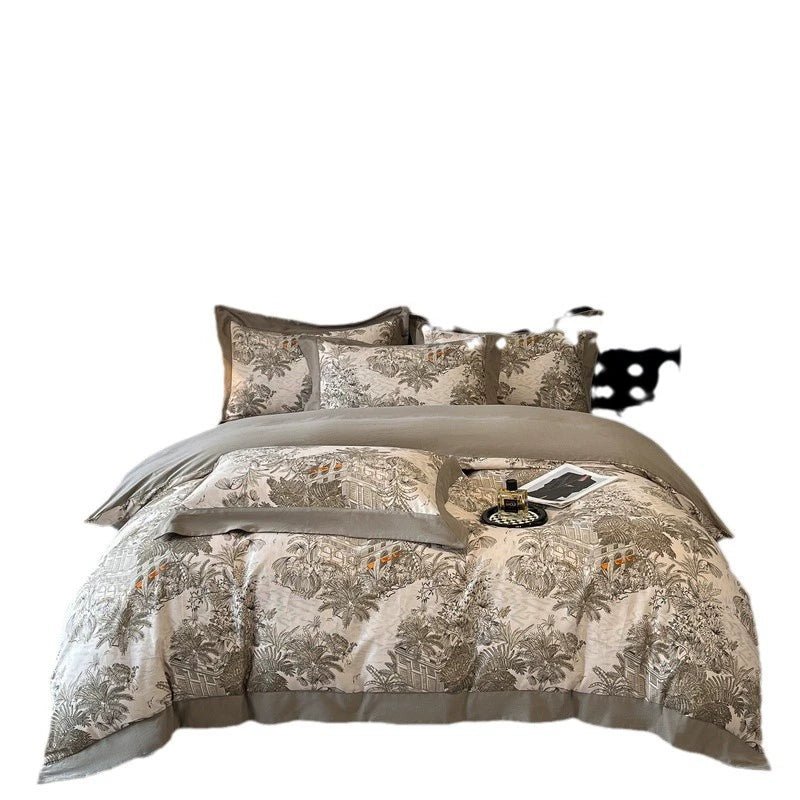 Vintage Oasis Landscape Duvet Set – Elegant Printed Luxury Bedding - myhomestore.com.pk