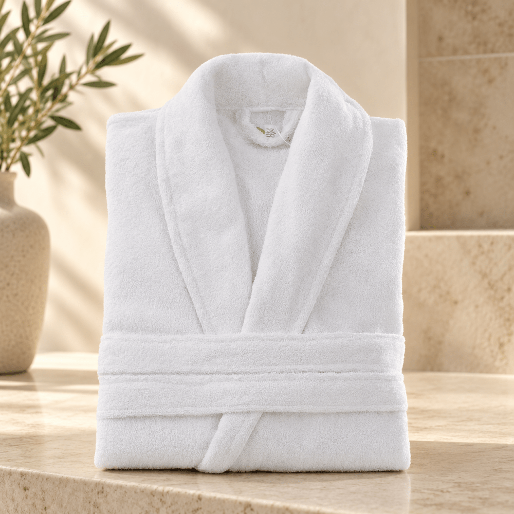 Waffle Weave Cotton Bath Robe - myhomestore.com.pk