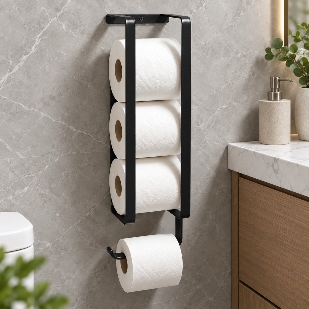 Wall Mounted Tissue Paper Holder & Storage Rack - myhomestore.com.pk