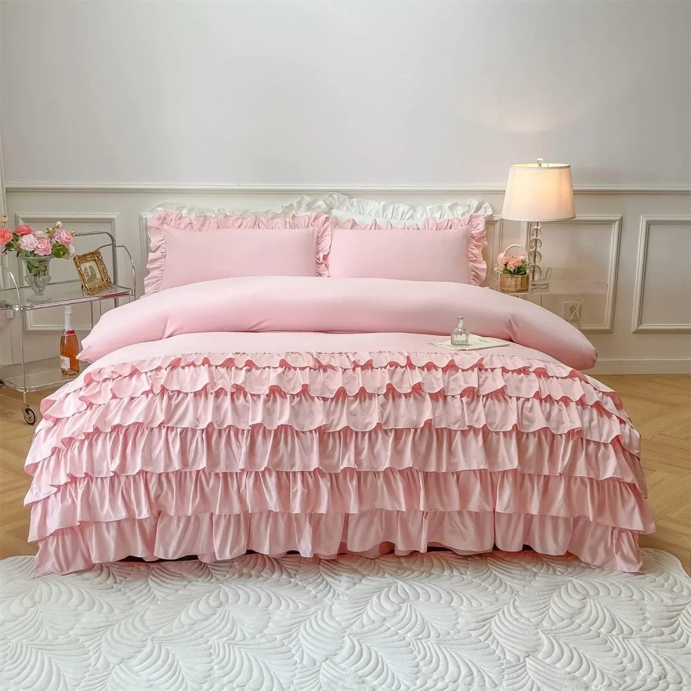 Waterfall Ruffle Duvet Cover Set - myhomestore.com.pk