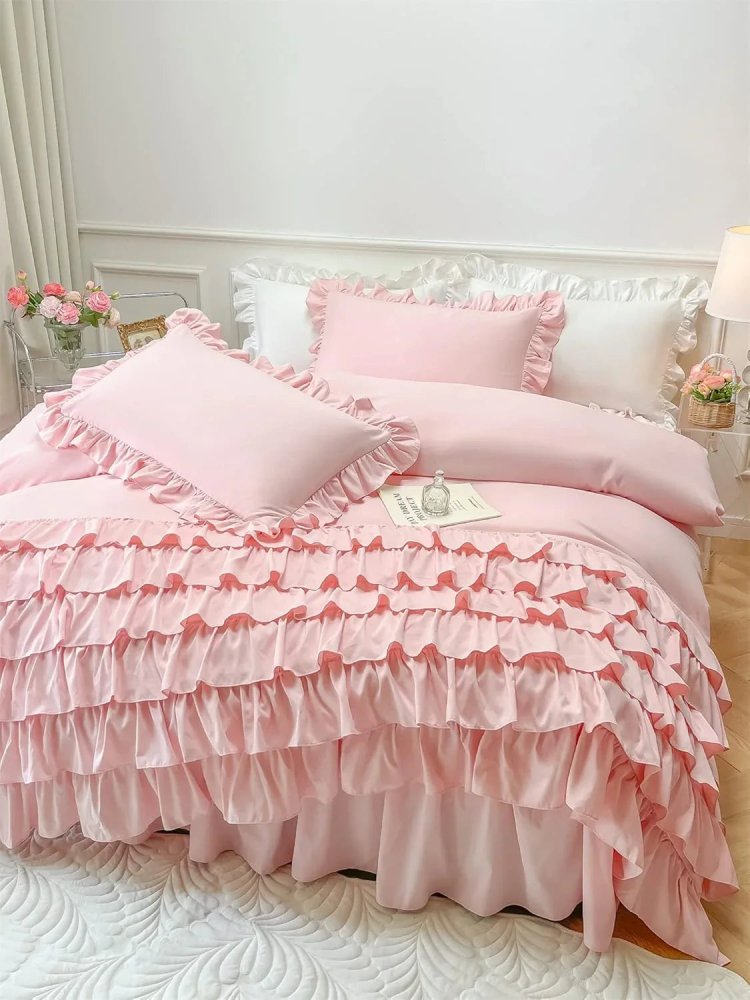 Waterfall Ruffle Duvet Cover Set - myhomestore.com.pk