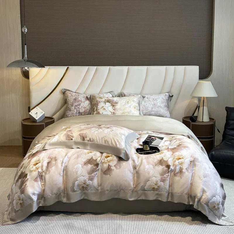 White Rose Vintage Printed Bedding Duvet Set - myhomestore.com.pk