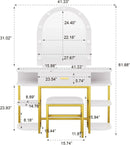 White Vanity Mirror with Lights and Table Set with Drawers, - myhomestore.com.pk