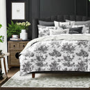 White with Black Printed Duvet Cover Set - myhomestore.com.pk