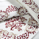 White With Maroon Royal Embroidery Duvet Set - myhomestore.com.pk